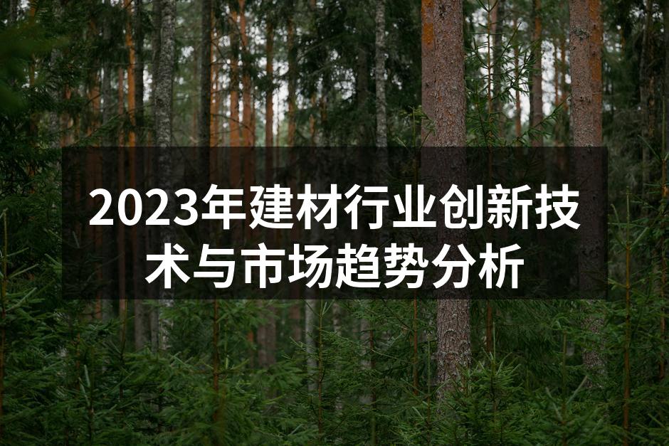 2023年建材行业创新技术与市场趋势分析
